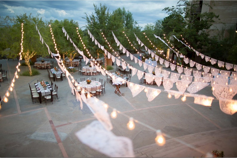 Papel Picado Banners LAS FLORES custom color wedding garlands image 9
