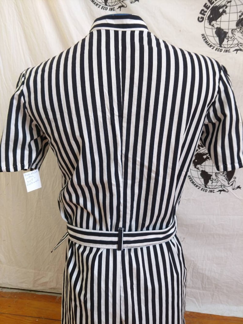 Mens Romper S Striped by Anna Herman jumpsuit made in USA with flag patch