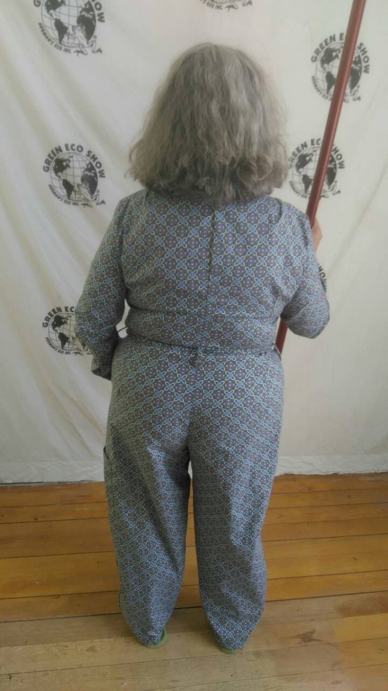 Womens Jumpsuit XL Anna Herman cotton made in USA vtg print