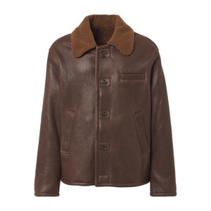 0099~Leather Jacket with Shearling Collar main image 1