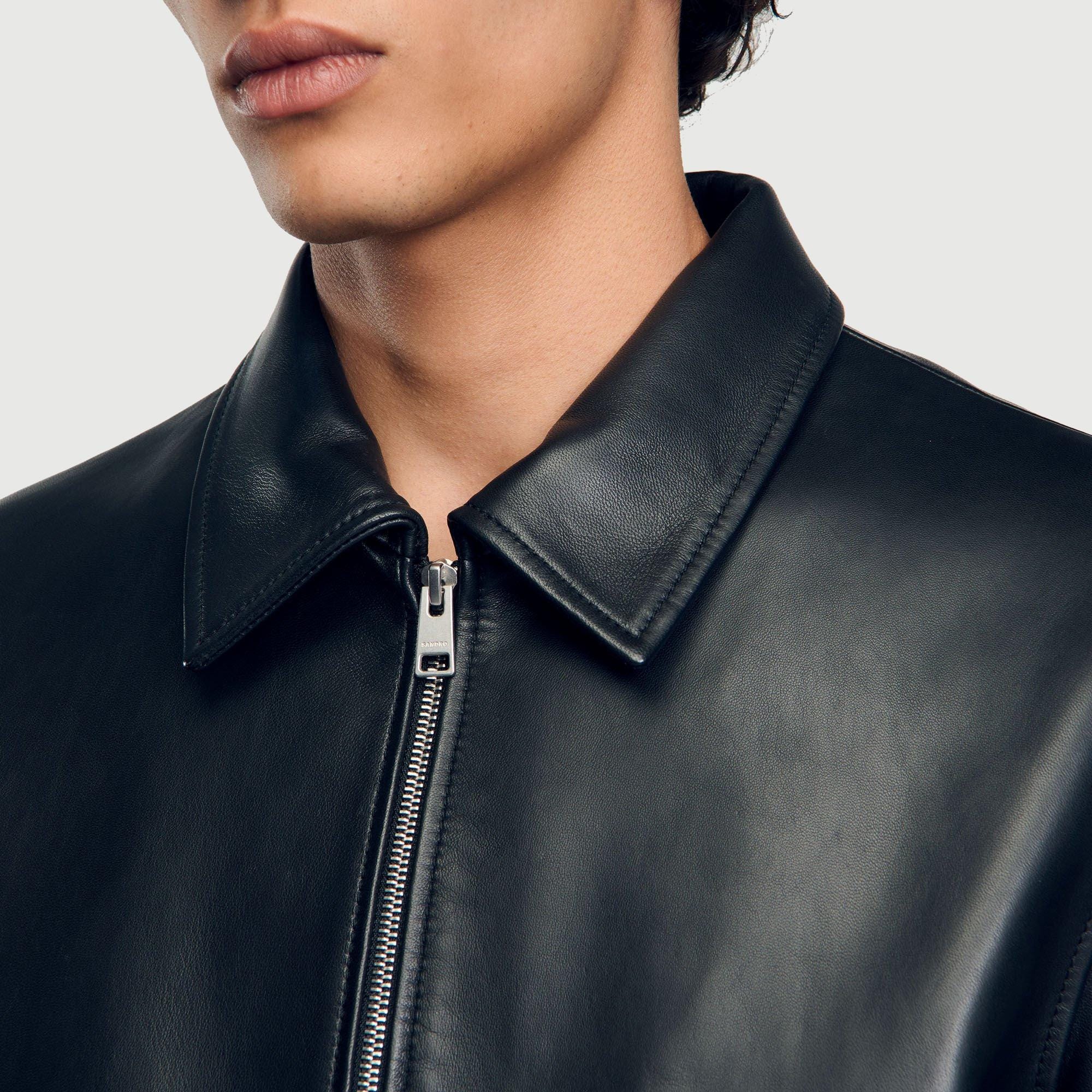 Dbdkejj Men's Spring And Autumn Casual Zipper PU Leather