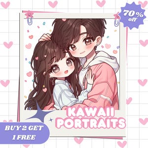 Encargo de retrato de anime personalizado / Retrato de anime personalizado / Retrato de Chibi / Retrato de pareja / Retrato familiar / Regalo lindo / Personalizado