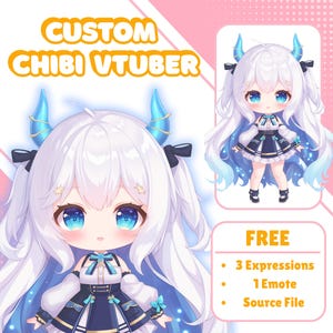 CUSTOM CHIBI VTUBER | Benutzerdefiniertes Vtuber Modell, Live2d Modell, Vtuber Design, Vtuber Charakter, Chibi Vtuber Modell, Anime Art, Anime Charakter