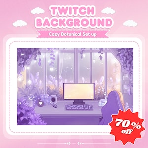 Stream Background, Cozy Botanical Set Up, Twitch Background, Static Background, Cozy Room, Vtuber Background for Twitch, Overlay, Asset