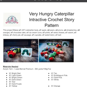 PATTERN - Very Hungry Caterpillar Interactive Crochet Story