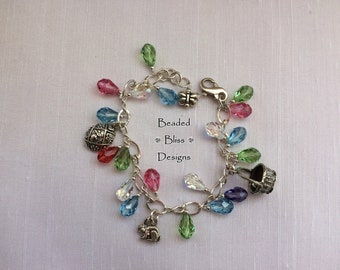 Sterling Silver & Swarovski Easter Charm Bracelet