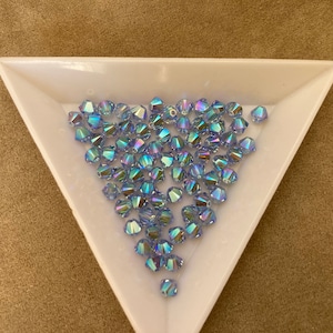 Swarovski 4mm Bicone, Light Sapphire AB2x, package of 72
