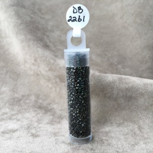 Delica 11/0, DB2261, Smoky Black Matte Picasso by Miyuki