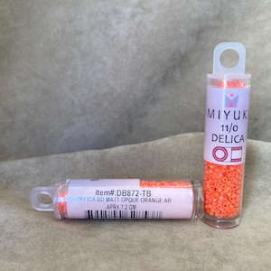 Delica 11/0, DB872, Matte Opaque Orange AB by Miyuki