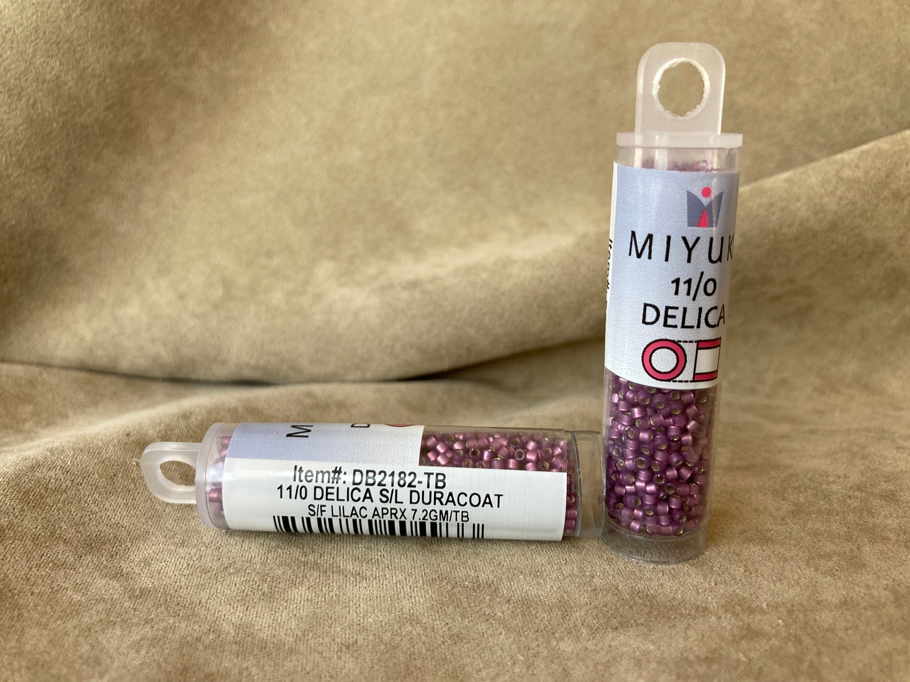 Delica 11/0, DB2182, Duracoat Silver Lined S/F Lilac, by Miyuki