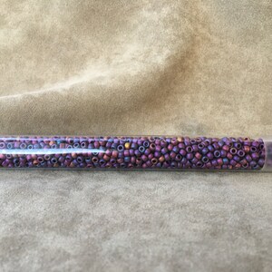 8-515F, Matte Galvanized Hydrangea / Purple Gold Iris Metallic, 8/0 Seed Bead by Toho