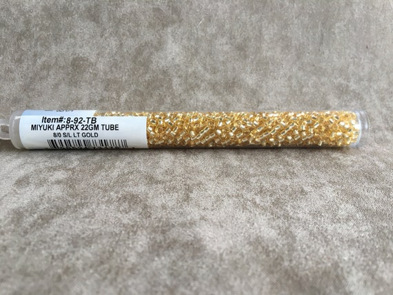 8-2, Miyuki 22g Silver Lined Light Gold 8-2, Miyuki 22g Silver Lined Light Gold