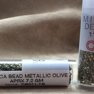 Delica 11/0, DB011, Metallic Olive by Miyuki