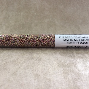 11-92035, Matte Metallic Khaki Iris, 11/0 Seed Bead by Miyuki