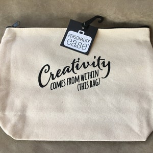 Bolsa de algodón con cremallera Creativity, 9.8x6.7"