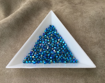 Swarovski 3mm Bicone, Emerald AB2x, package of 72