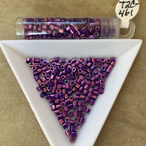 2mm Cube Bead, TC02-461, Higher Metallic Grape by Toho