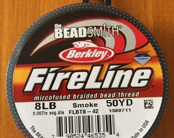 FireLine 8lb Smoke, 50 Yard Spool, Microfused Braided Bead Thread