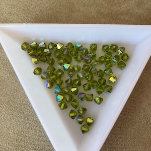 Swarovski 4mm Bicone, Olivine AB, package of 72, Article 5301