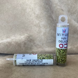 Delica 11/0, DB2265, Chartreuse Matte Picasso by Miyuki