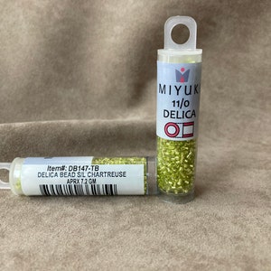 Delica 11/0, DB147, Silver Lined Chartreuse by Miyuki