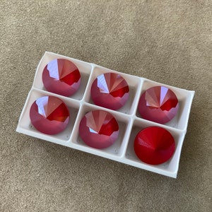 Set of 6, Swarovski Art. 1122, Crystal Royal Red, 12mm