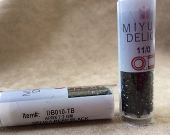 Delica 11/0, DB010, Black by Miyuki