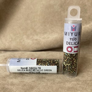 Delica 11/0, DB024, Metallic Green by Miyuki