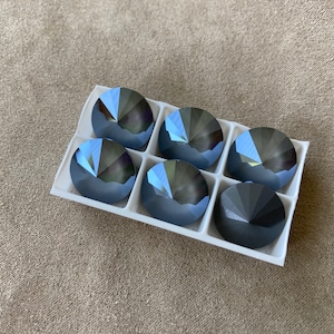 Lot de 6, Swarovski Art. 1122, cristal gris foncé, 14 mm