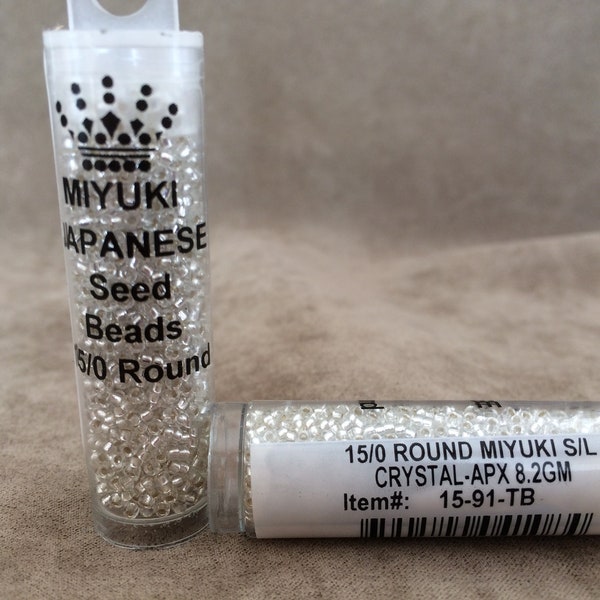 15-91, Silver Lined Crystal, 15/0 Seed Bead by Miyuki