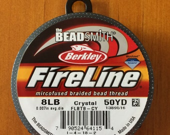 FireLine 8lb Crystal, 50 Yard Spool, Microfused Braided Bead Thread