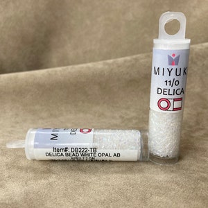 Delica 11/0, DB222, White Opal AB by Miyuki