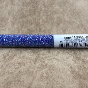 11-9353, Cobalt Lined Aqua AB, 11/0 rocalla de Miyuki