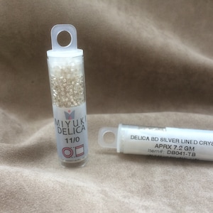 Delica 11/0, DB041, Silver Lined Crystal by Miyuki