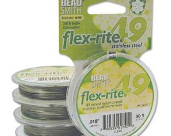 Flex-Rite 49 streng, .018 nylon gecoate roestvrijstalen microdraad, 30' van The Beadsmith