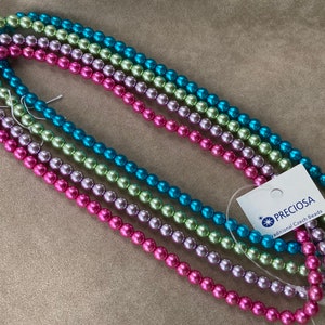 Czech Glass Pearl Druk, 6mm Round, Assorted Colors by Preciosa