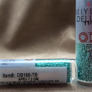 Delica 11/0, DB166, Opaque Turquoise AB by Miyuki