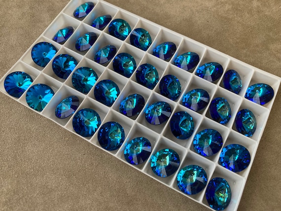 Swarovski Article 1122, Crystal Bermuda Blue Foiled, 14mm, Sold by the piece