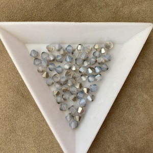 Swarovski 4mm Bicone, White Opal Satin, package of 72