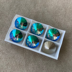 Set of 6, Swarovski Art. 1122, Crystal Paradise Shine Foiled, 12mm
