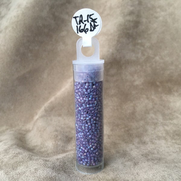 15-166DF, Transparent Rainbow Frosted Light Tanzanite, 15/0 Seed Bead by Toho