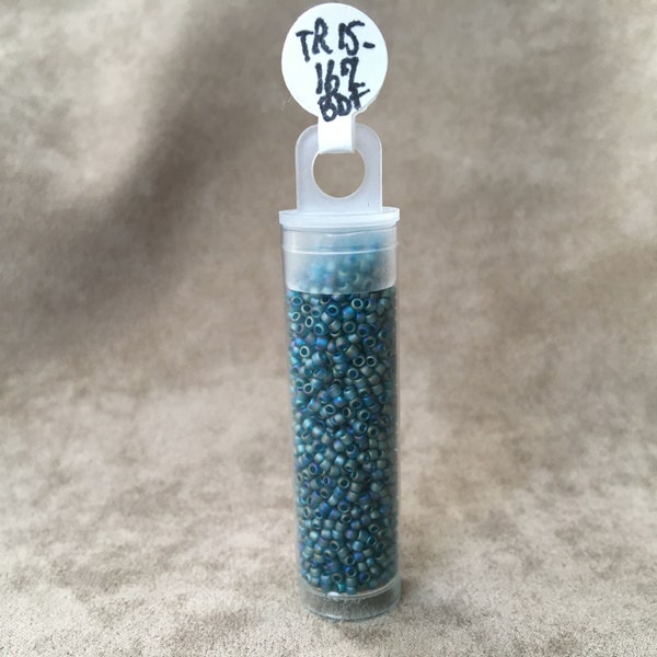 15-167BDF, Rainbow Frosted Teal, 15/0 Seed Bead by Toho