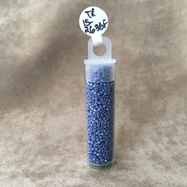 15-2636F, Semi Glazed Rainbow Soft Blue, 15/0 Seed Bead by Toho