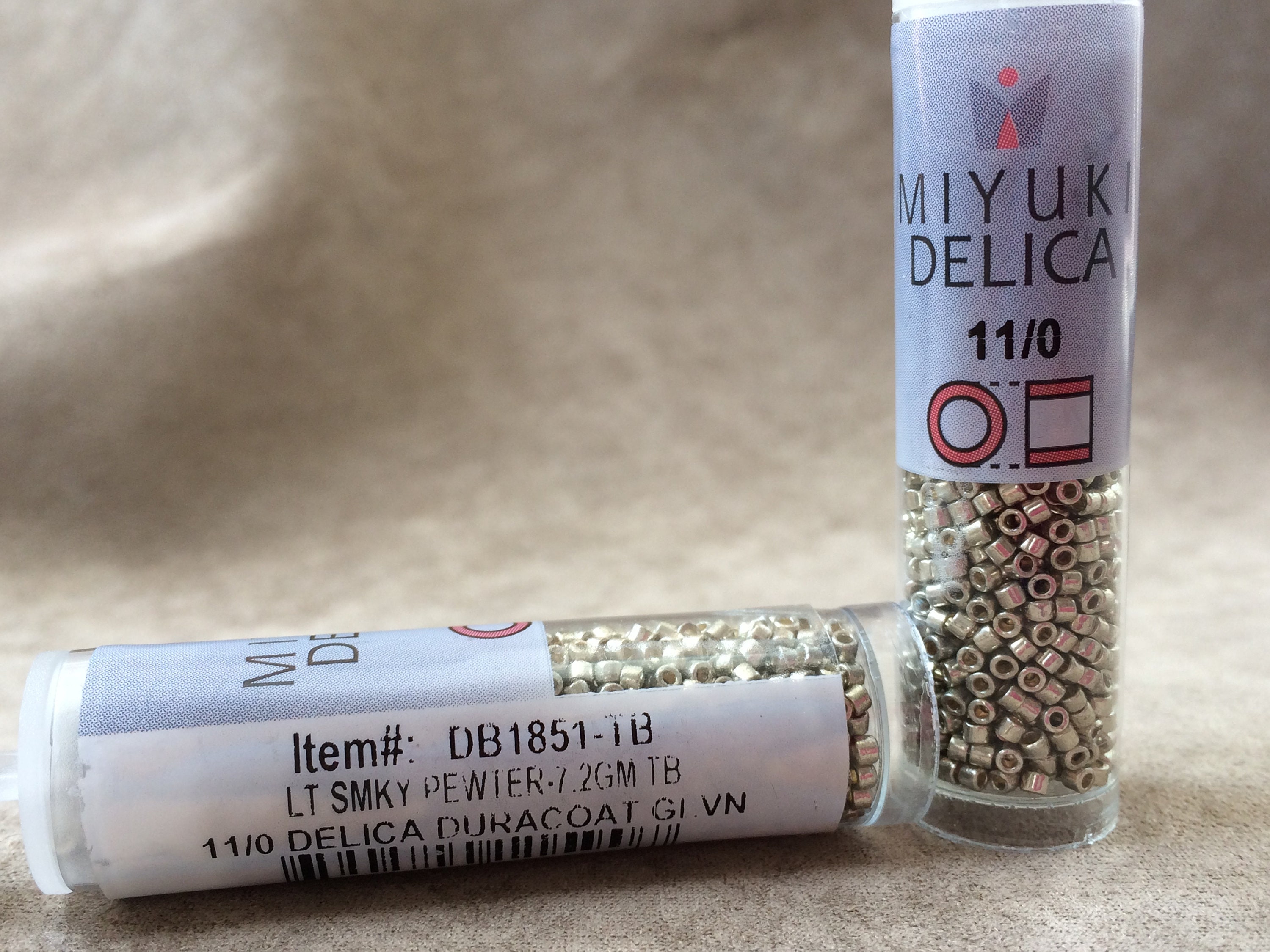 Delica 11/0, DB1851, Duracoat Galvanized Light Smokey Pewter by