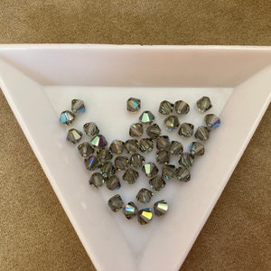 Swarovski 4mm Bicone, Black Diamond Shimmer, package of 72
