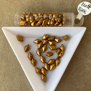 Czech DiamonDuo, Matte Brass