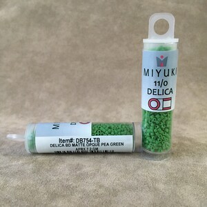 Delica 11/0, DB754, Matte Opaque Pea Green by Miyuki