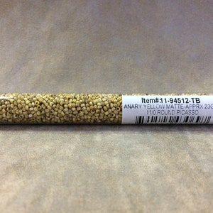 11-94512, Canary Yellow Matte Picasso,  11/0 Seed Bead by Miyuki