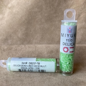 Delica 11/0, DB237, Lined Crystal Green by Miyuki