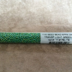 11-9179L, Transparent Light Green AB, 11/0 Seed Bead by Miyuki